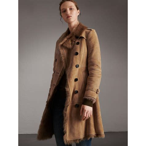 camel trench coat burberry|Burberry camel coat leather trim.